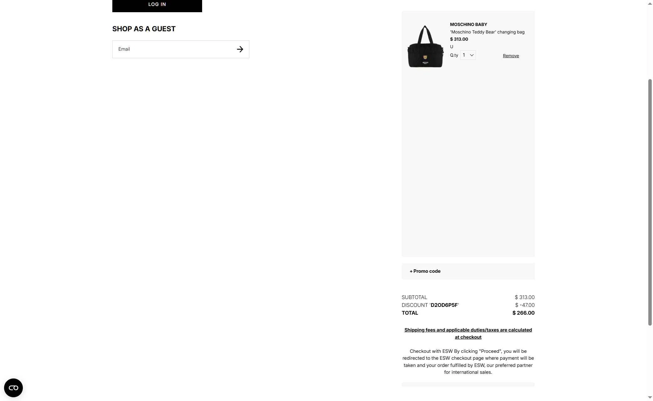 Julian Fashion checkout page showing Julian Fashion promo code box | Screenshot taken by SimplyCodes community member on Jan 29, 2026