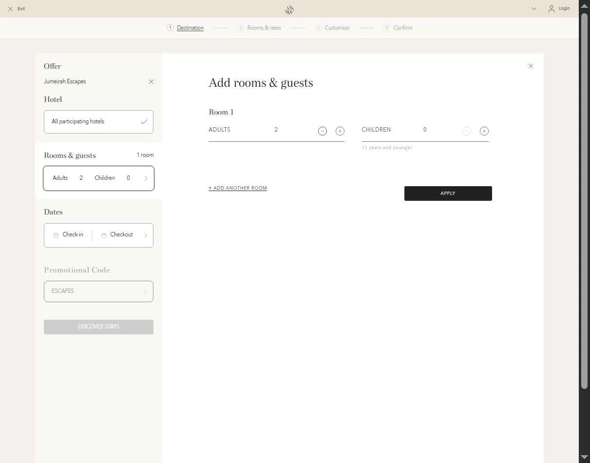 Jumeirah checkout page showing Jumeirah promo code box | Screenshot taken by SimplyCodes community member on Jan 13, 2026