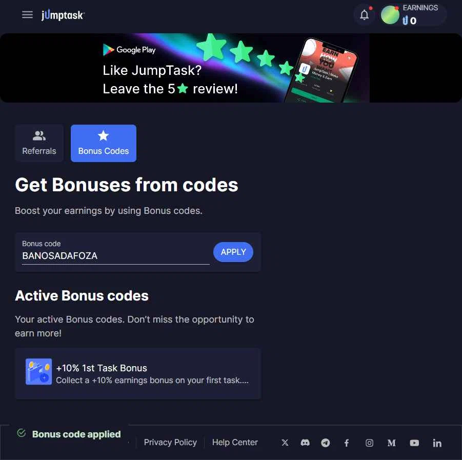 JumpTask.io checkout page showing JumpTask.io promo code box | Screenshot taken by SimplyCodes community member on Dec 13, 2025