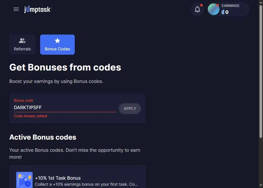 JumpTask.io checkout page showing JumpTask.io promo code box | Screenshot taken by SimplyCodes community member on Jan 5, 2026