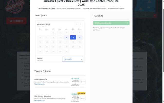 Jurassic Quest checkout page showing Jurassic Quest promo code box | Screenshot taken by SimplyCodes community member on Sep 13, 2025