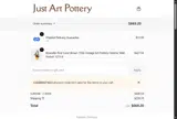 Just Art Pottery coupon verification screenshot