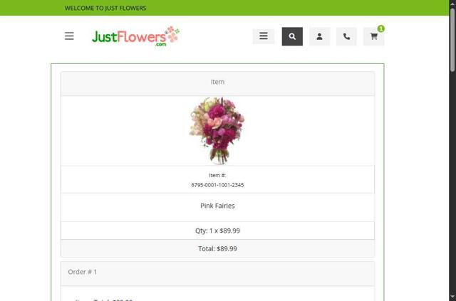 JustFlowers checkout page showing JustFlowers coupon code box | Screenshot taken by SimplyCodes community member on Jun 21, 2025