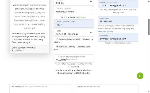 JustFlowers checkout page showing JustFlowers coupon code box | Screenshot taken by SimplyCodes community member on Sep 3, 2025