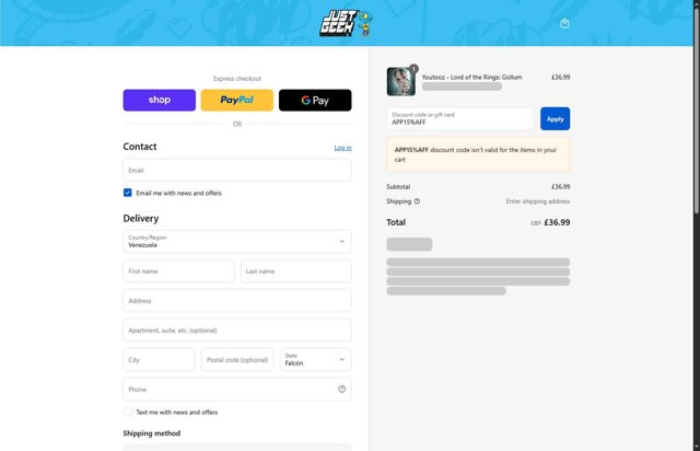 Just Geek US checkout page showing Just Geek US promo code box | Screenshot taken by SimplyCodes community member on Sep 3, 2025