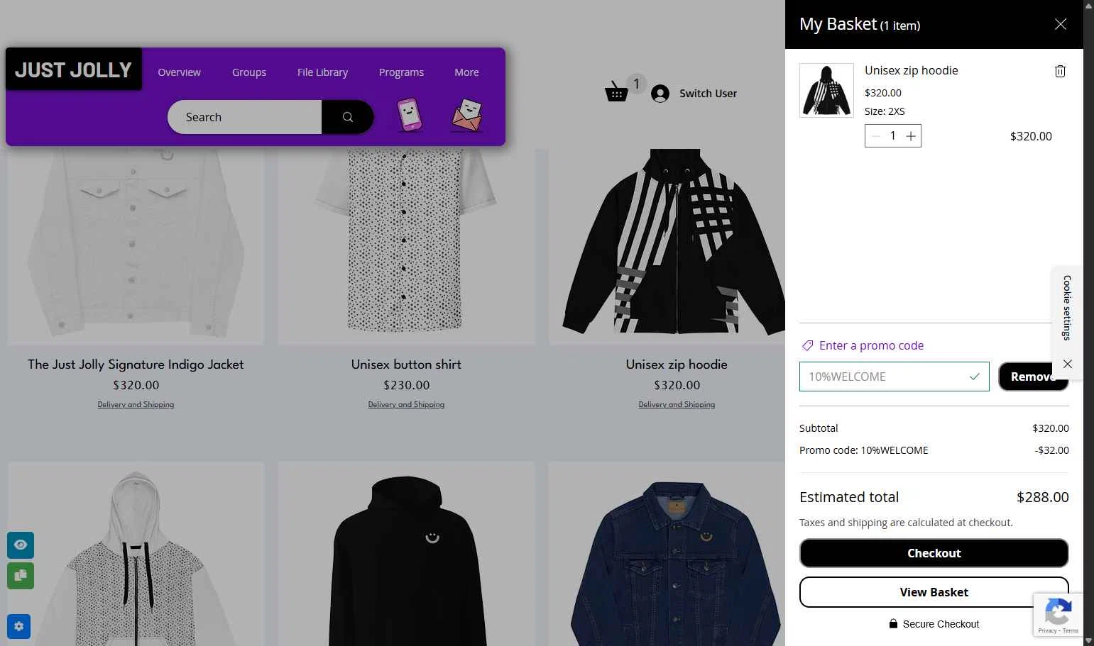 JUST JOLLY checkout page showing JUST JOLLY promo code box | Screenshot taken by SimplyCodes community member on Dec 26, 2025