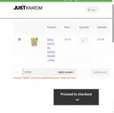 Just Kratom coupon verification screenshot