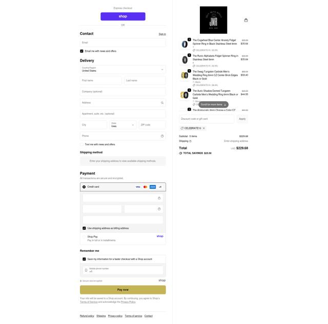 Just Mens Rings checkout page showing Just Mens Rings promo code box | Screenshot taken by SimplyCodes community member on Oct 11, 2025