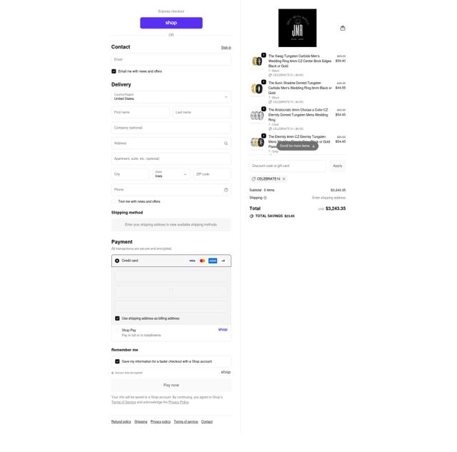 Just Mens Rings checkout page showing Just Mens Rings promo code box | Screenshot taken by SimplyCodes community member on Sep 21, 2025