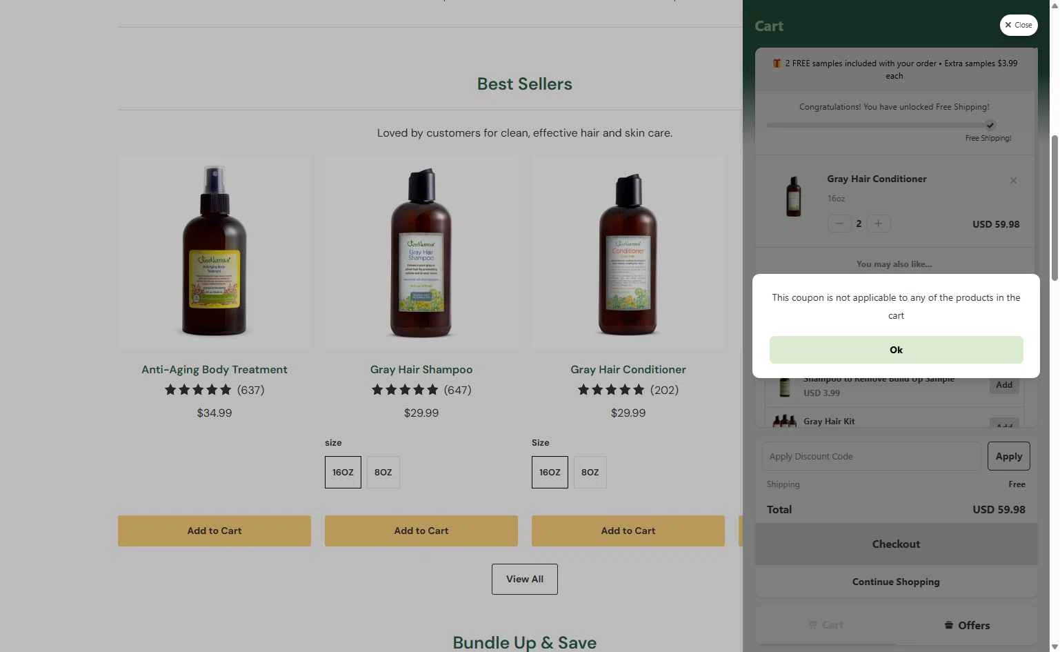 Just Nutritive checkout page showing Just Nutritive coupon code box | Screenshot taken by SimplyCodes community member on Dec 25, 2025