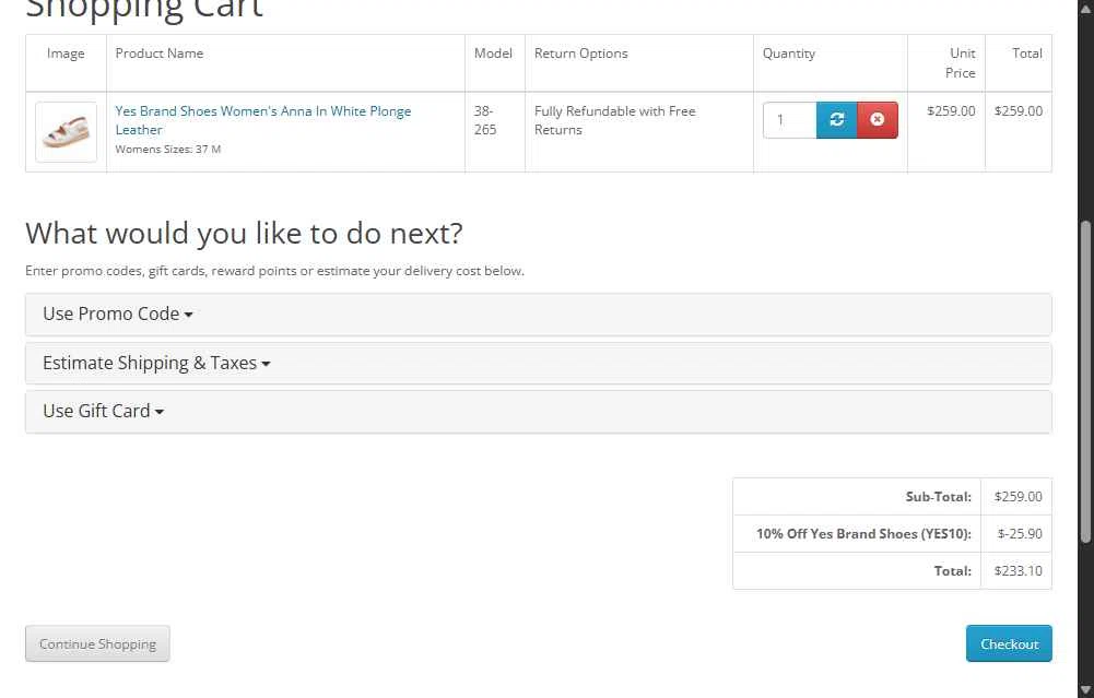 Just Our Shoes checkout page showing Just Our Shoes promo code box | Screenshot taken by SimplyCodes community member on May 19, 2025