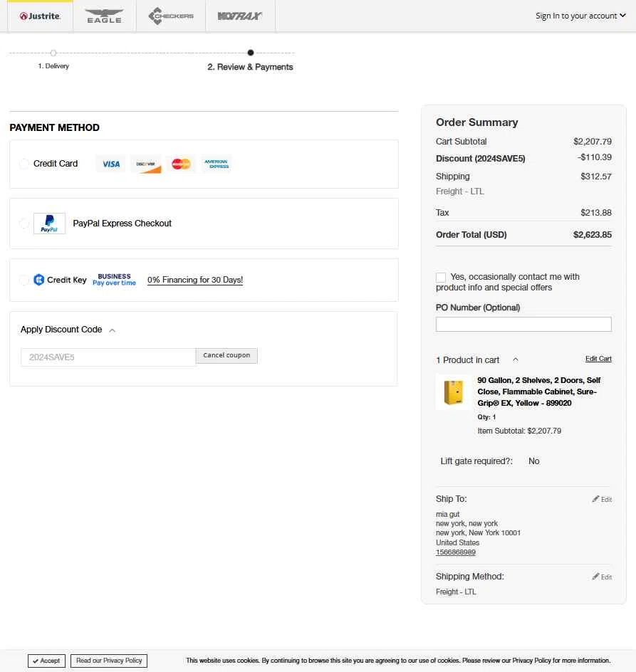 JustRite checkout page showing JustRite promo code box | Screenshot taken by SimplyCodes community member on Jun 5, 2025