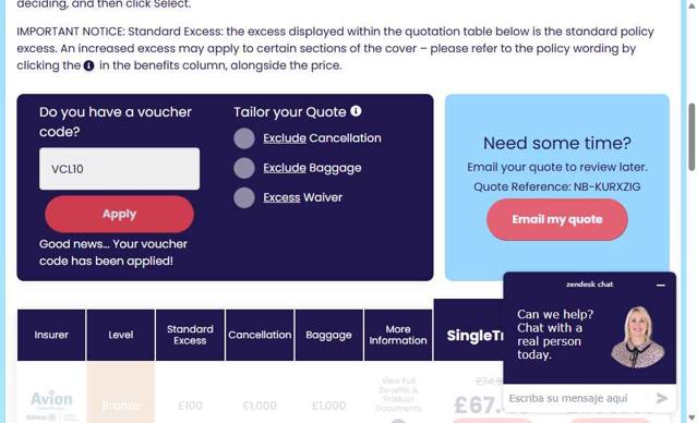 Just Travel Cover checkout page showing Just Travel Cover discount code box | Screenshot taken by SimplyCodes community member on May 30, 2025