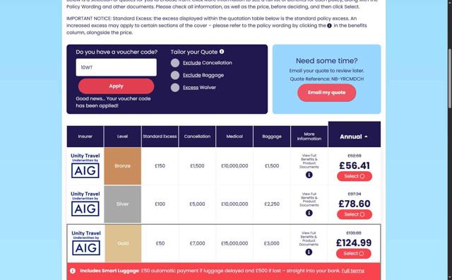 Just Travel Cover checkout page showing Just Travel Cover discount code box | Screenshot taken by SimplyCodes community member on Jun 30, 2025