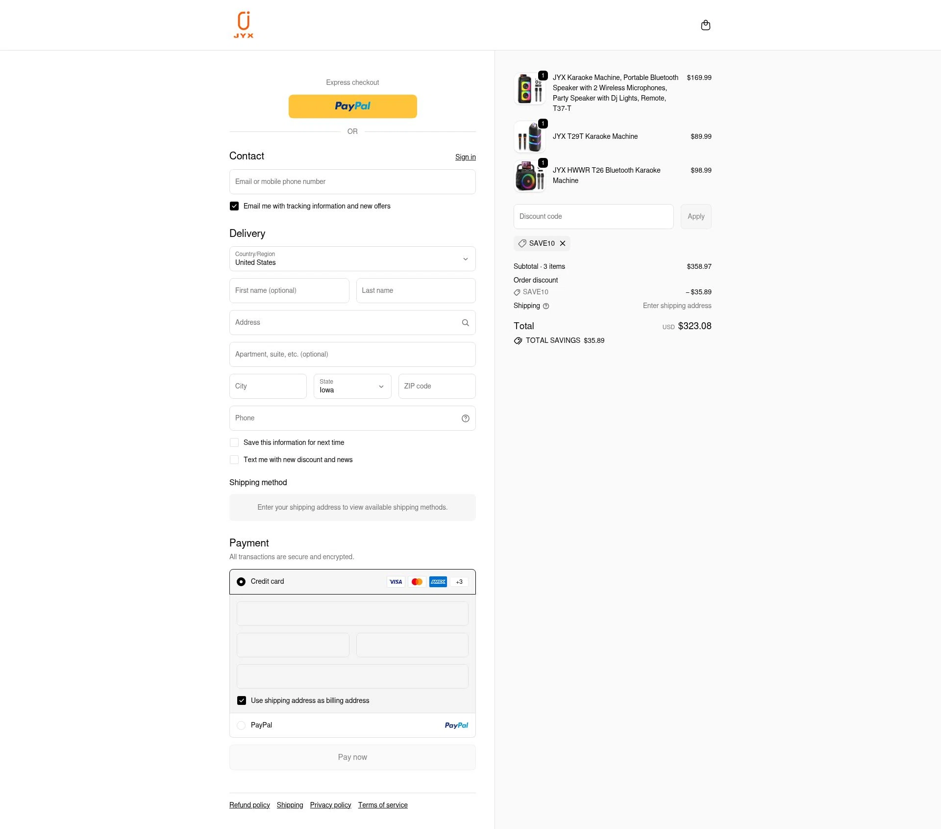 JYX checkout page showing JYX discount code box | Screenshot taken by SimplyCodes community member on Dec 31, 2025