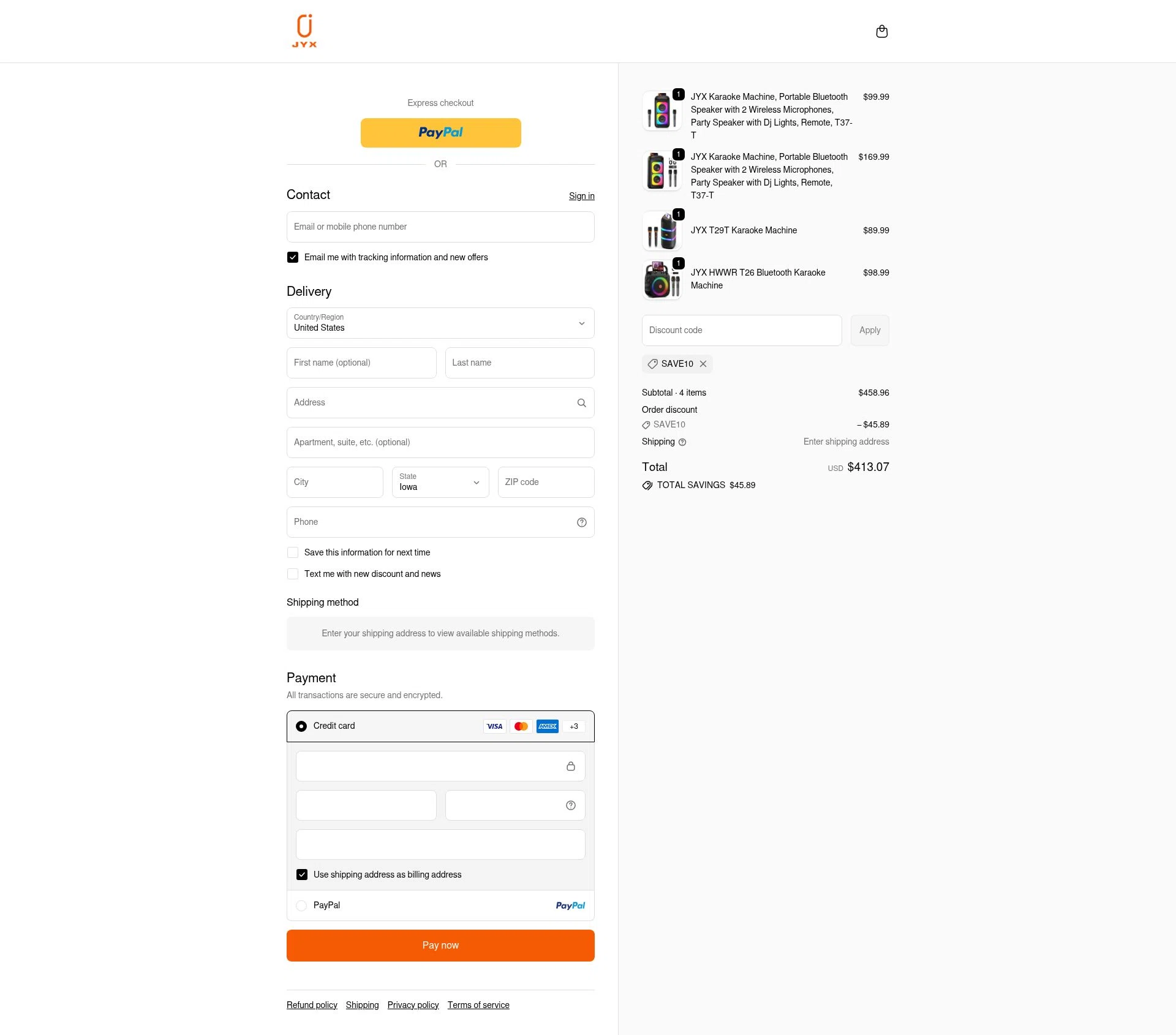 JYX checkout page showing JYX discount code box | Screenshot taken by SimplyCodes community member on Jan 5, 2026