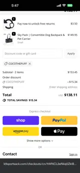 COCOTHEPUFF coupon verification screenshot