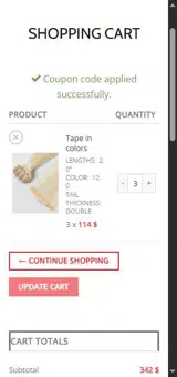 violet coupon verification screenshot