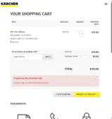KARCHER30 coupon verification screenshot