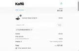 Kaffe Products coupon verification screenshot