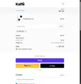Kaffe Products coupon verification screenshot