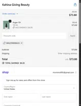 welcomeback coupon verification screenshot