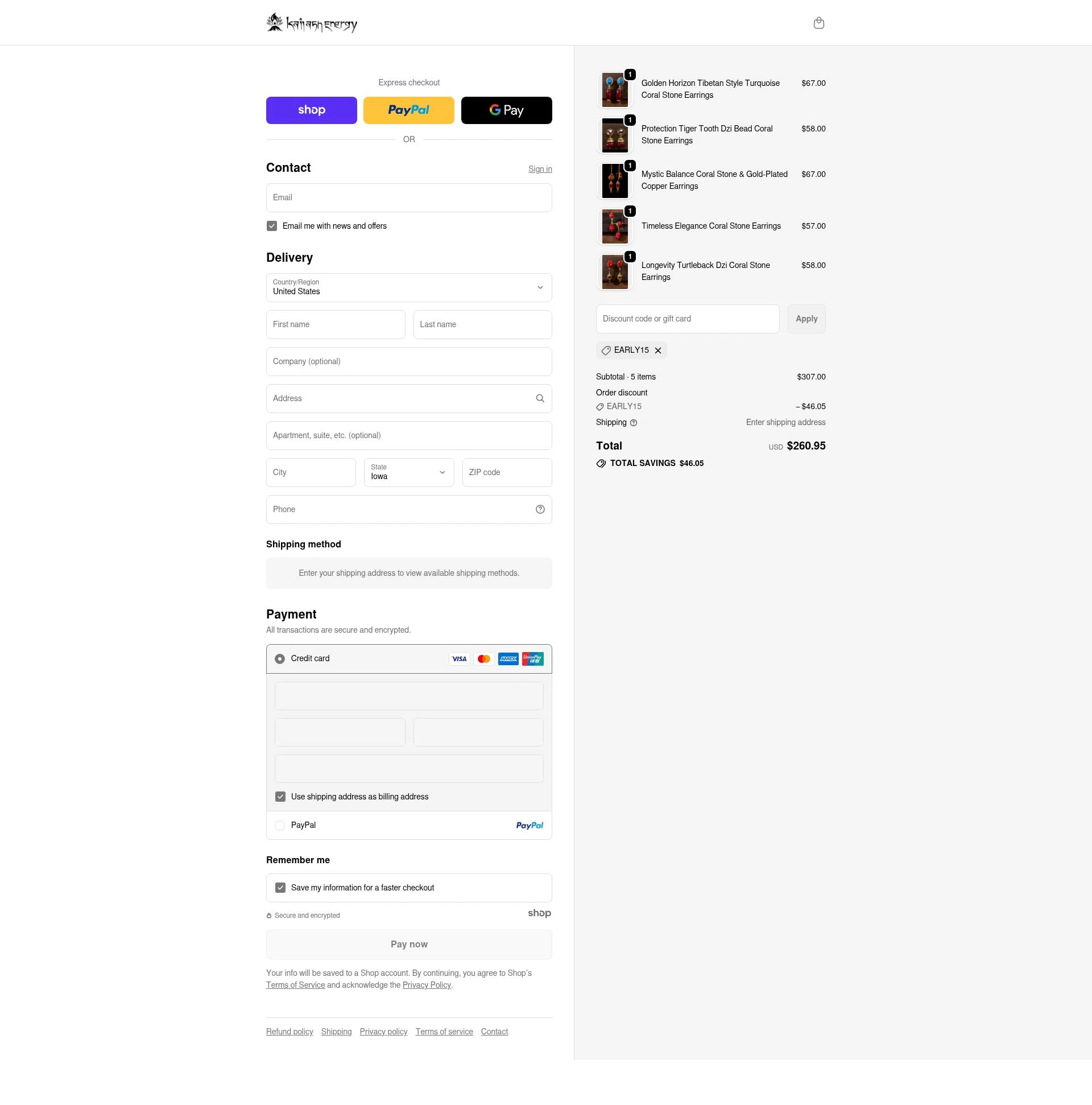 Kailash Energy checkout page showing Kailash Energy promo code box | Screenshot taken by SimplyCodes community member on Dec 26, 2025