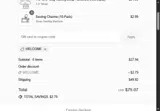 WELCOME coupon verification screenshot