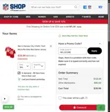 Kansas City Chiefs coupon verification screenshot
