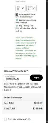 CHASEXPAZE coupon verification screenshot
