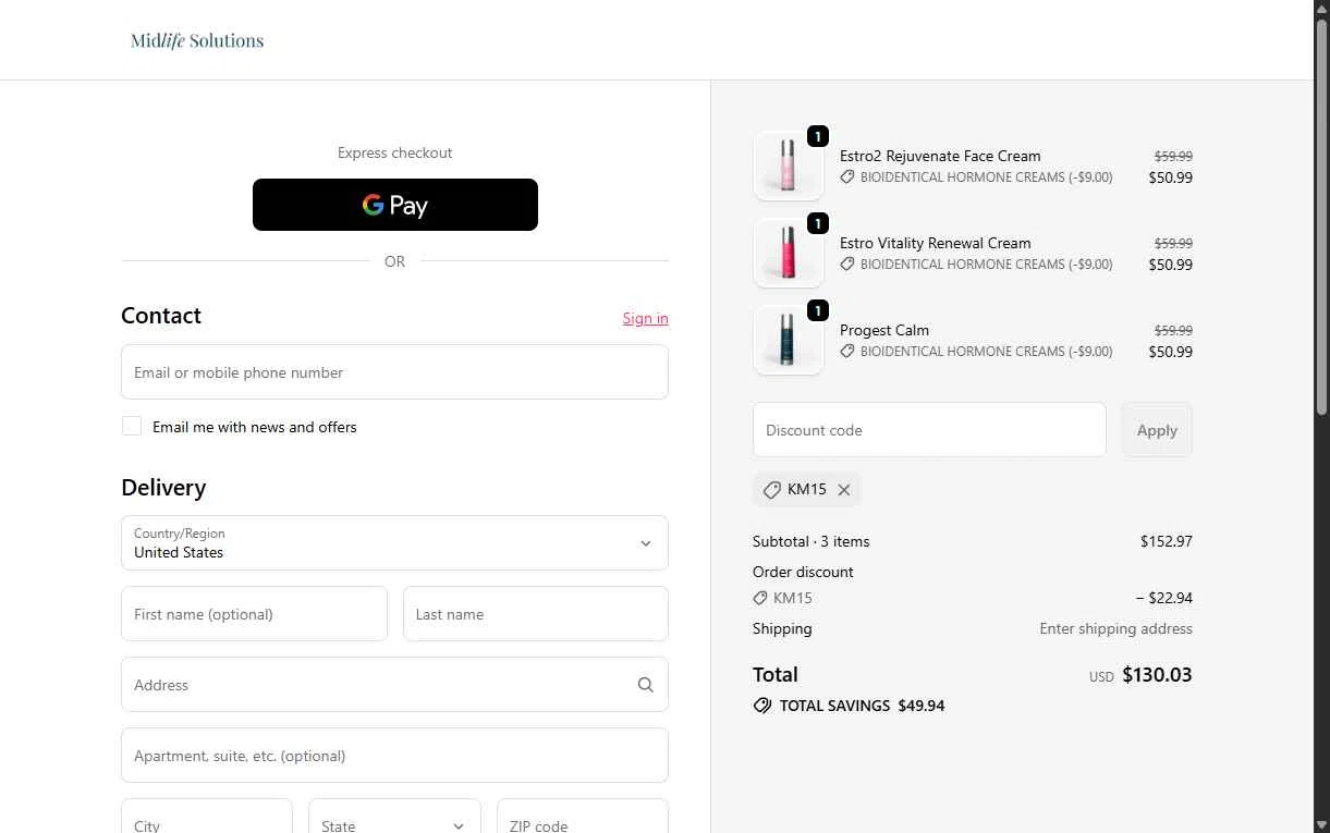 Karen Martel checkout page showing Karen Martel promo code box | Screenshot taken by SimplyCodes community member on Jan 29, 2026