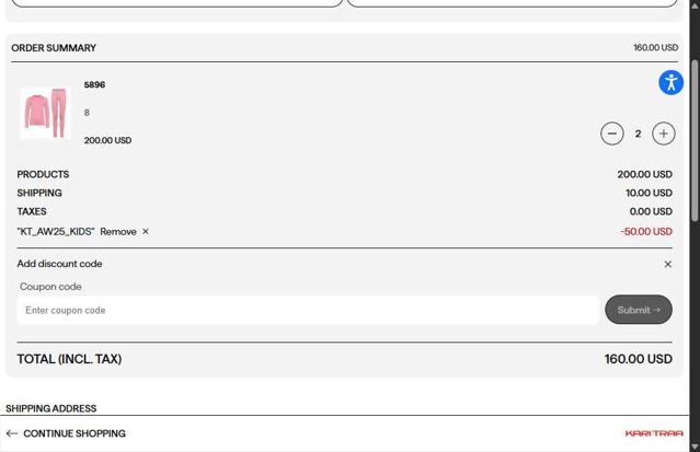 Kari Traa checkout page showing Kari Traa discount code box | Screenshot taken by SimplyCodes community member on Sep 11, 2025