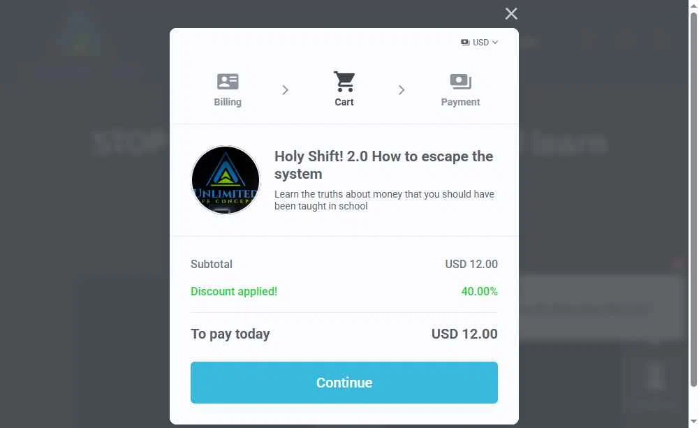 Kartra checkout page showing Kartra promo code box | Screenshot taken by SimplyCodes community member on Nov 9, 2025