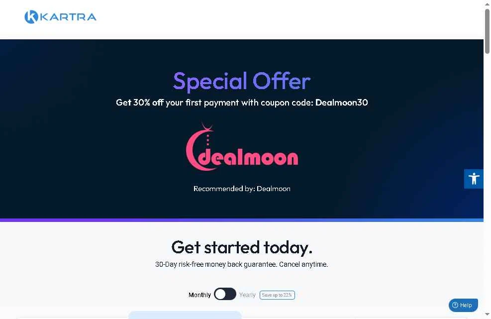 Kartra checkout page showing Kartra promo code box | Screenshot taken by SimplyCodes community member on Nov 2, 2025