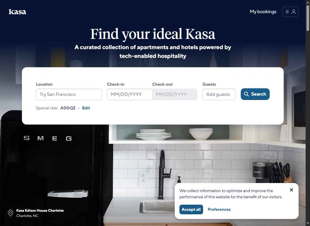 Kasa checkout page showing Kasa promo code box | Screenshot taken by SimplyCodes community member on Dec 1, 2025