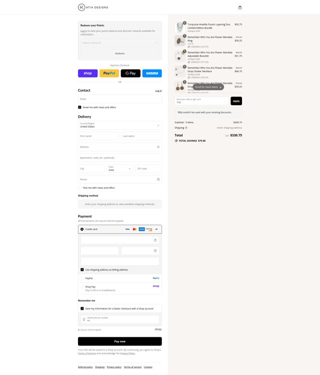 katia designs checkout page showing katia designs coupon code box | Screenshot taken by SimplyCodes community member on Sep 1, 2025