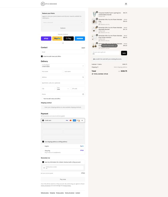 katia designs checkout page showing katia designs coupon code box | Screenshot taken by SimplyCodes community member on Sep 1, 2025
