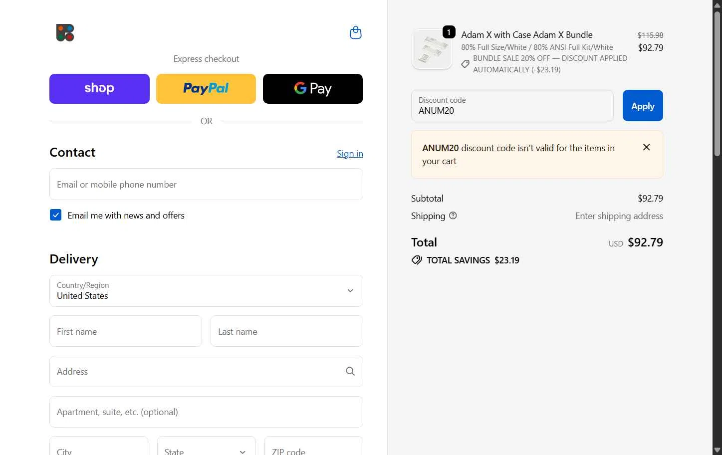 KBDcraft checkout page showing KBDcraft discount code box | Screenshot taken by SimplyCodes community member on Dec 8, 2025