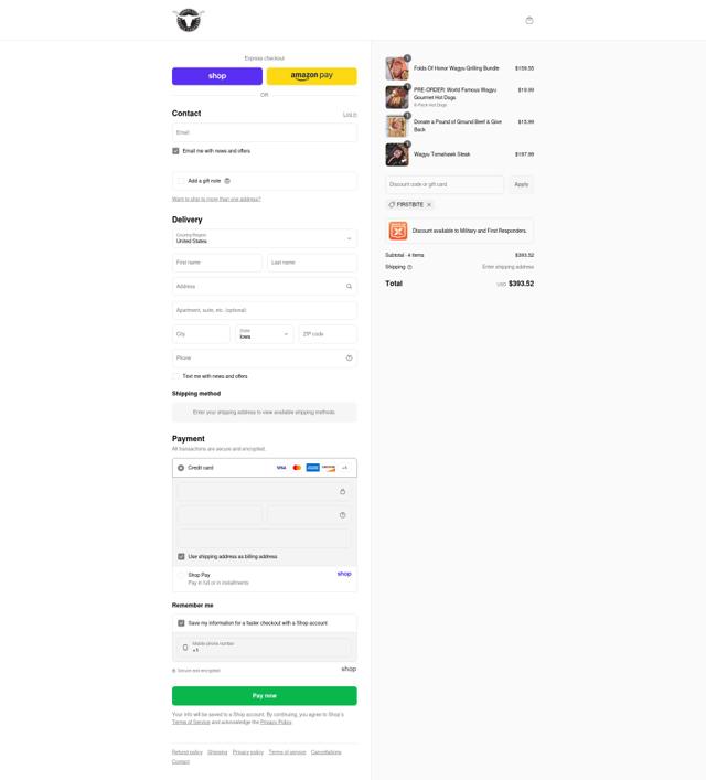 KC Cattle Company checkout page showing KC Cattle Company discount code box | Screenshot taken by SimplyCodes community member on Sep 8, 2025