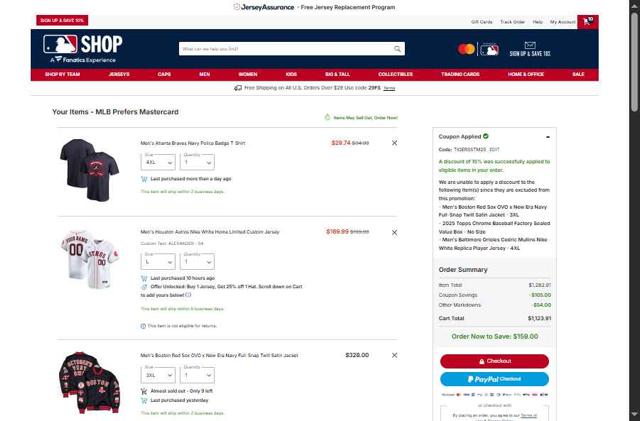 Kansas City Royals checkout page showing Kansas City Royals coupon code box | Screenshot taken by SimplyCodes community member on Sep 7, 2025