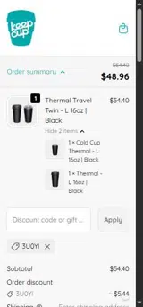 3U0YI coupon verification screenshot