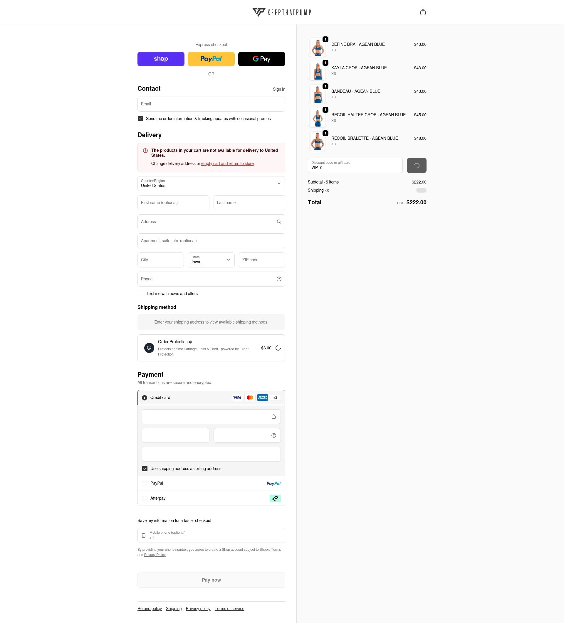 Keepthatpump checkout page showing Keepthatpump discount code box | Screenshot taken by SimplyCodes community member on Feb 21, 2026