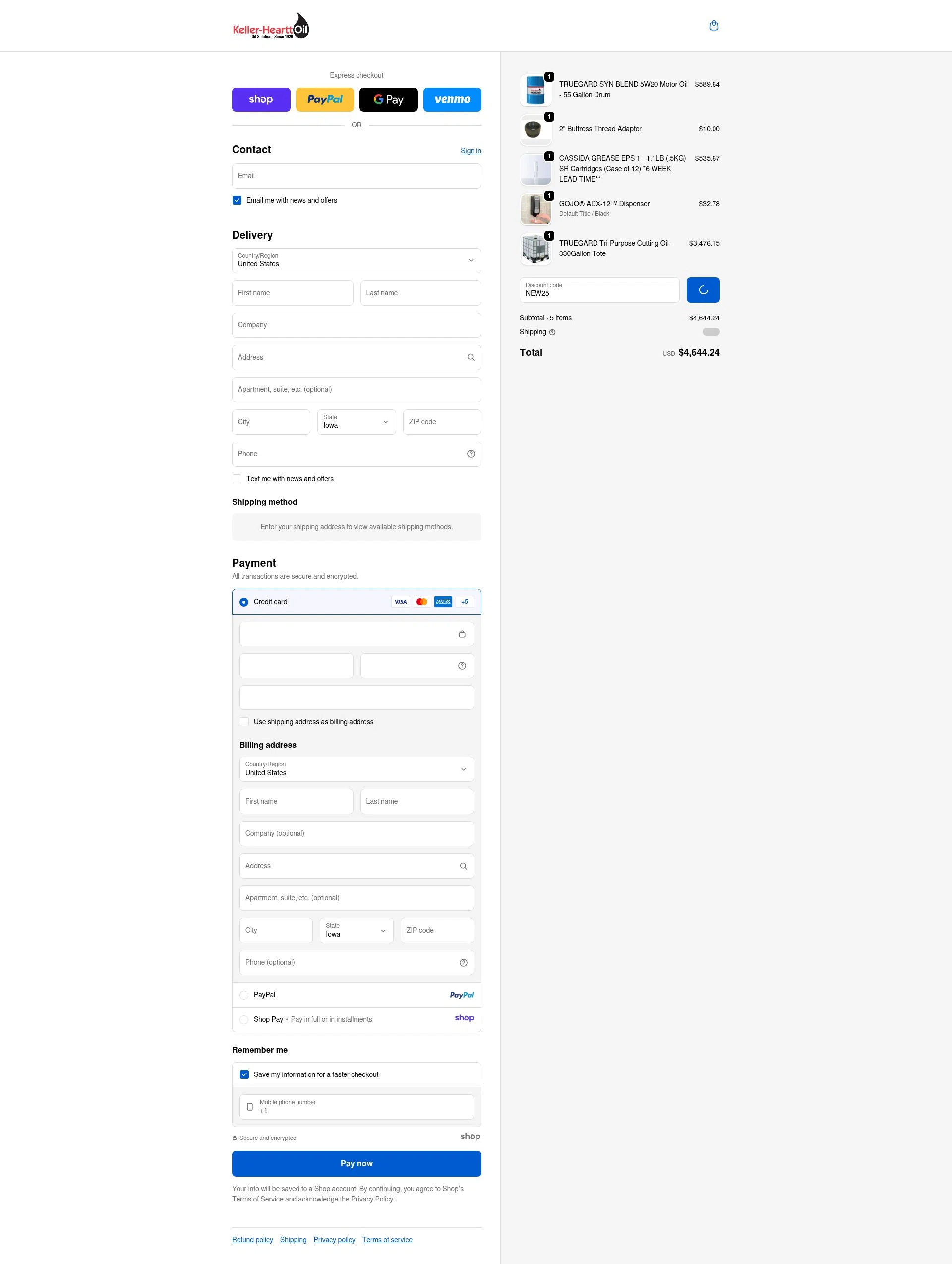 Keller-Heartt checkout page showing Keller-Heartt promo code box | Screenshot taken by SimplyCodes community member on Dec 16, 2025