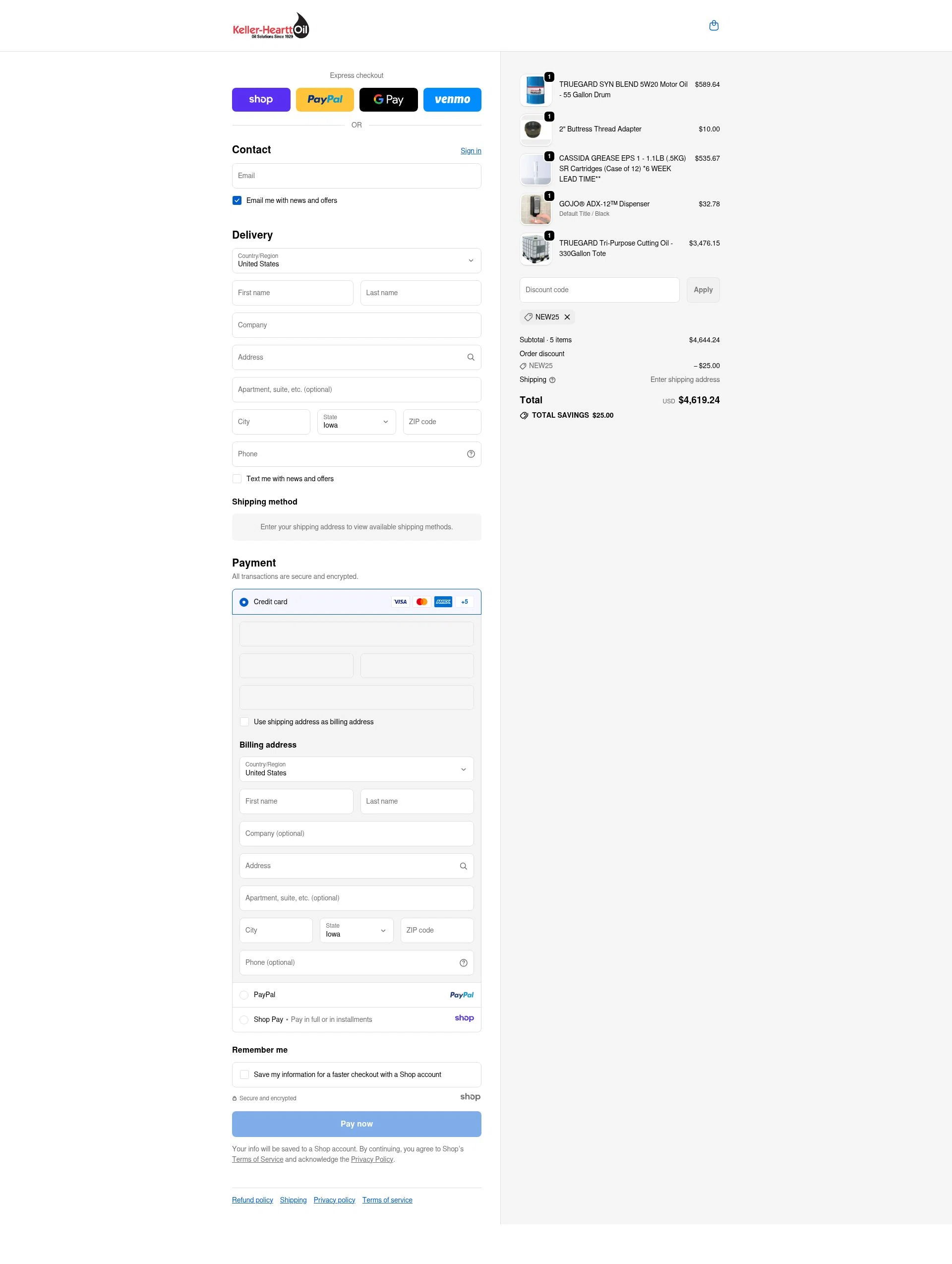 Keller-Heartt checkout page showing Keller-Heartt promo code box | Screenshot taken by SimplyCodes community member on Dec 10, 2025