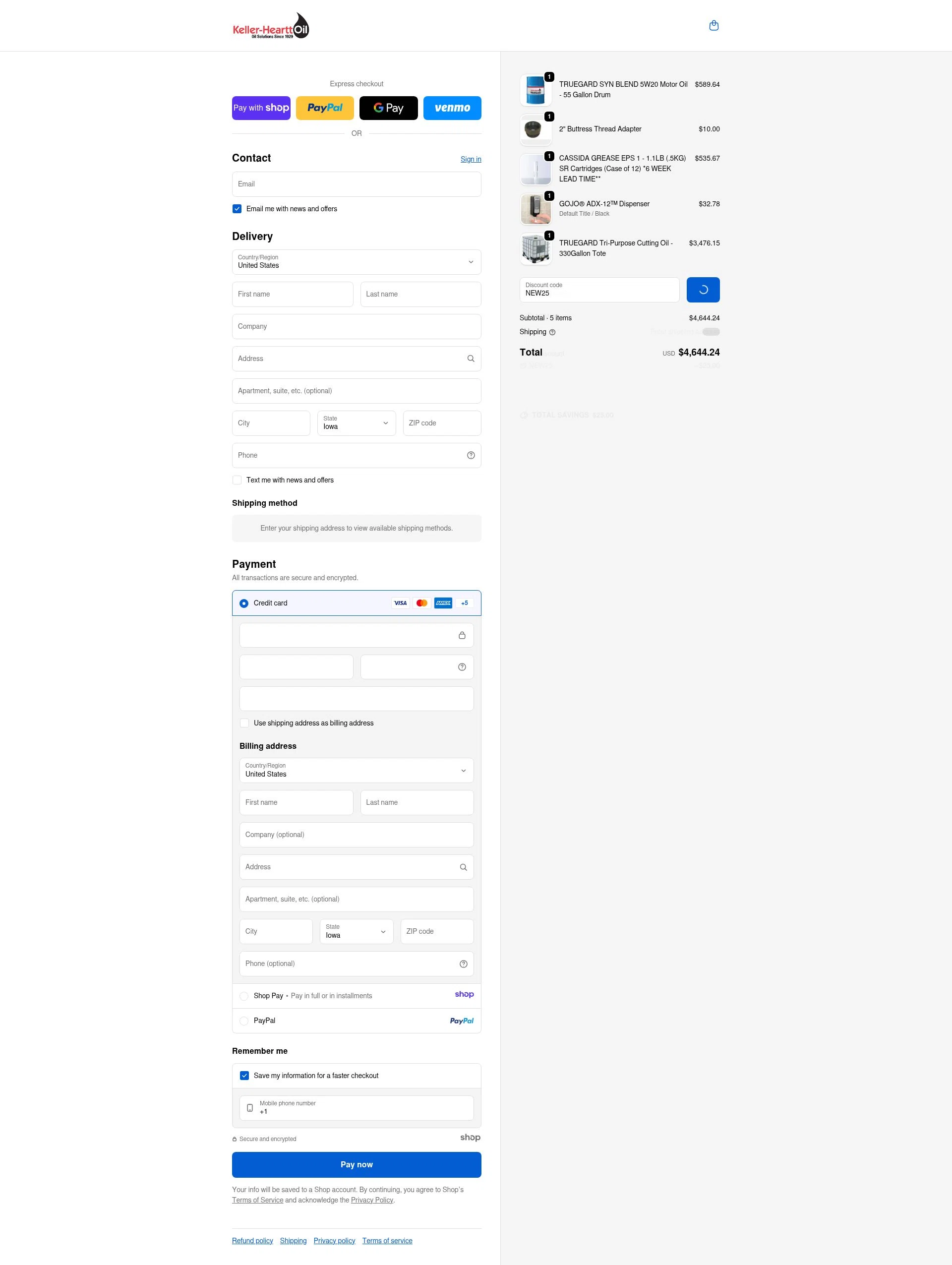 Keller-Heartt checkout page showing Keller-Heartt promo code box | Screenshot taken by SimplyCodes community member on Jan 7, 2026