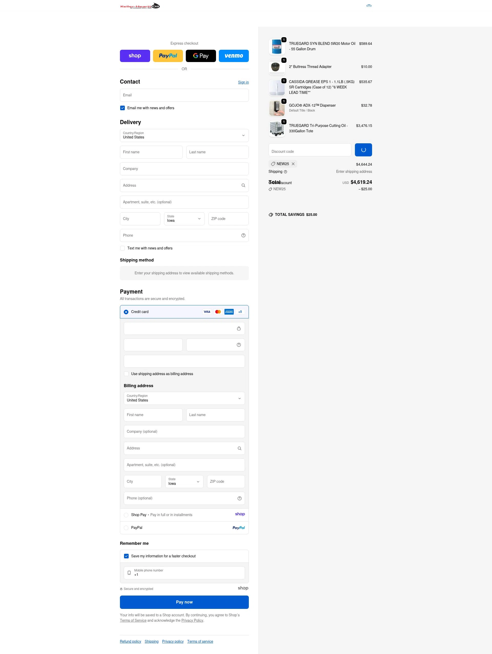Keller-Heartt checkout page showing Keller-Heartt promo code box | Screenshot taken by SimplyCodes community member on Dec 28, 2025