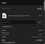 KEPPIREF20 coupon verification screenshot