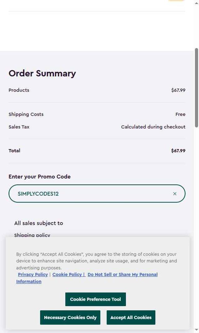 Keter checkout page showing Keter promo code box | Screenshot taken by SimplyCodes community member on Jun 12, 2025