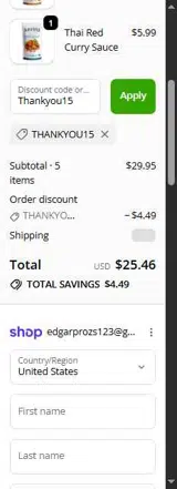 Kevin's Natural Foods coupon verification screenshot