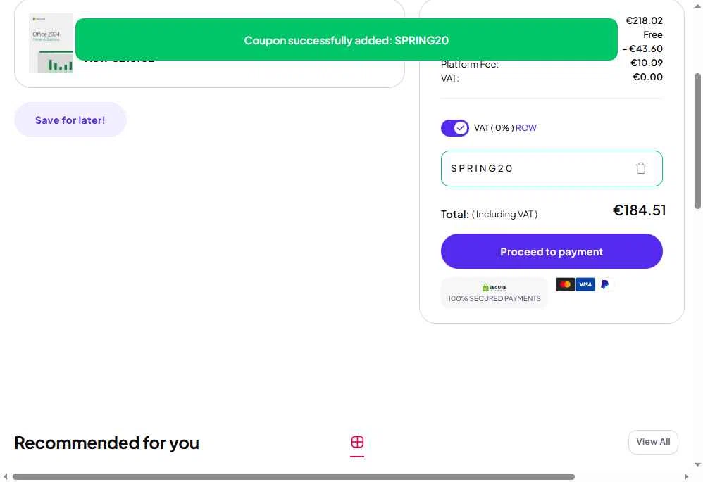 Keycense checkout page showing Keycense promo code box | Screenshot taken by SimplyCodes community member on Nov 13, 2025
